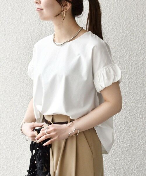 SHIPS / シップス Tシャツ | 《予約》SHIPS any:〈多機能/洗濯機可能〉マルチファンクション ギャザー スリーブ TEE | 詳細5