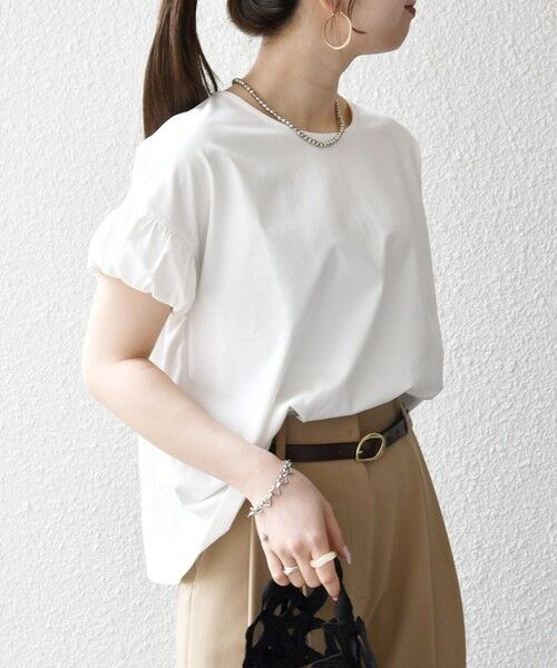 SHIPS / シップス Tシャツ | 《予約》SHIPS any:〈多機能/洗濯機可能〉マルチファンクション ギャザー スリーブ TEE | 詳細7