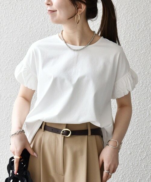 SHIPS / シップス Tシャツ | 《予約》SHIPS any:〈多機能/洗濯機可能〉マルチファンクション ギャザー スリーブ TEE | 詳細9