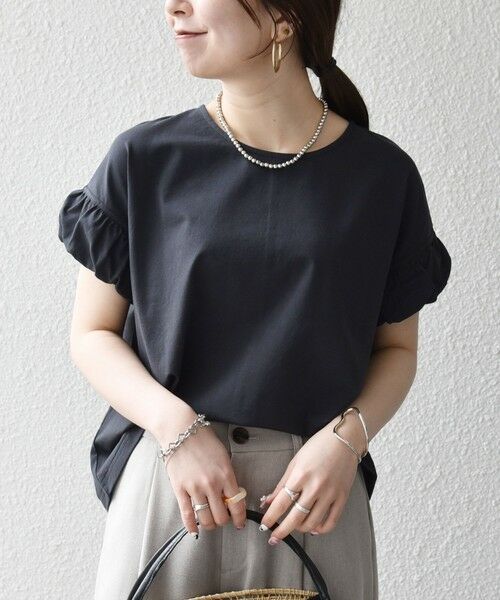 SHIPS / シップス Tシャツ | 《予約》SHIPS any:〈多機能/洗濯機可能〉マルチファンクション ギャザー スリーブ TEE | 詳細15