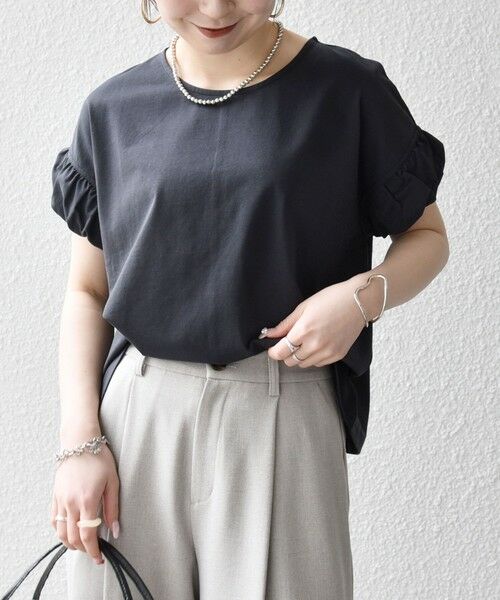 SHIPS / シップス Tシャツ | 《予約》SHIPS any:〈多機能/洗濯機可能〉マルチファンクション ギャザー スリーブ TEE | 詳細20