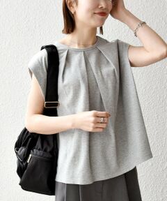 SHIPS / シップス Tシャツ | 《予約》SHIPS any:〈接触冷感/汗染み防止加工/洗濯機可能〉タック フレア ノースリーブ TEE