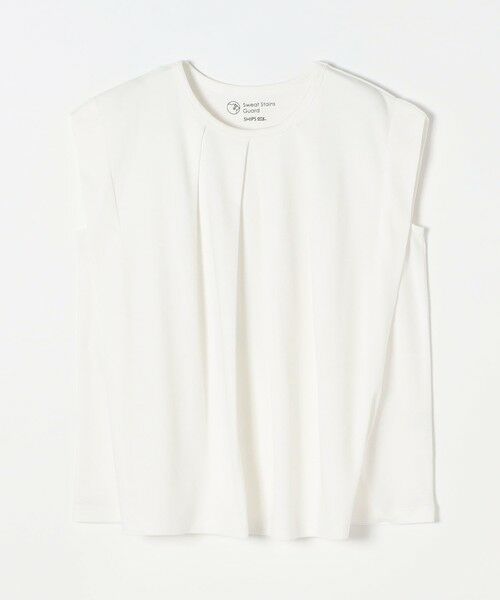 SHIPS / シップス Tシャツ | SHIPS any:〈接触冷感/汗染み防止加工/洗濯機可能〉タック フレア ノースリーブ TEE | 詳細14