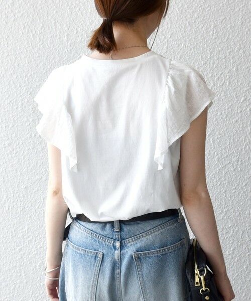 SHIPS / シップス Tシャツ | SHIPS any:〈洗濯機可能〉フリル コンビ ノースリーブ TEE | 詳細13