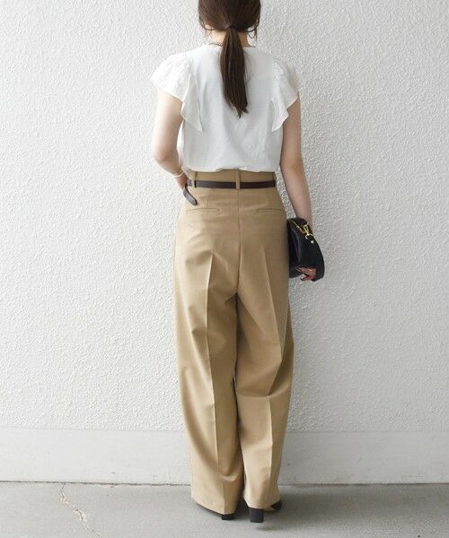 SHIPS / シップス Tシャツ | 《予約》SHIPS any:〈洗濯機可能〉フリル コンビ ノースリーブ TEE | 詳細2