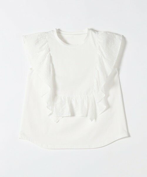 SHIPS / シップス Tシャツ | 《予約》SHIPS any:〈洗濯機可能〉フリル コンビ ノースリーブ TEE | 詳細9
