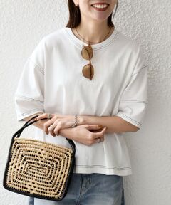 SHIPS / シップス Tシャツ | 《予約》SHIPS any:〈抗菌防臭/洗濯機可能〉USAコットン 配色 ステッチ ワイド TEE