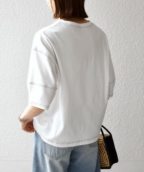 SHIPS / シップス Tシャツ | 《予約》SHIPS any:〈抗菌防臭/洗濯機可能〉USAコットン 配色 ステッチ ワイド TEE | 詳細5