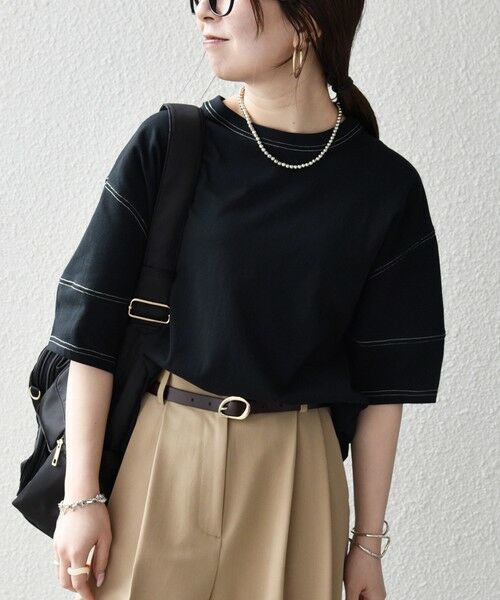 SHIPS / シップス Tシャツ | 《予約》SHIPS any:〈抗菌防臭/洗濯機可能〉USAコットン 配色 ステッチ ワイド TEE | 詳細12