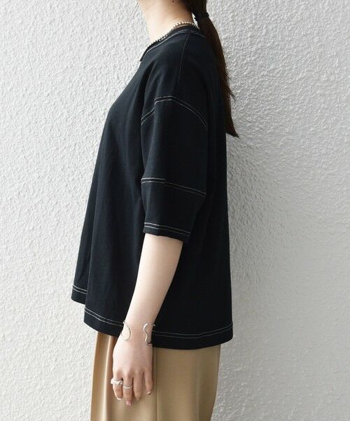 SHIPS / シップス Tシャツ | 《予約》SHIPS any:〈抗菌防臭/洗濯機可能〉USAコットン 配色 ステッチ ワイド TEE | 詳細24