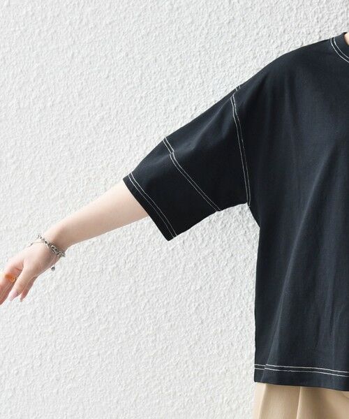 SHIPS / シップス Tシャツ | 《予約》SHIPS any:〈抗菌防臭/洗濯機可能〉USAコットン 配色 ステッチ ワイド TEE | 詳細26