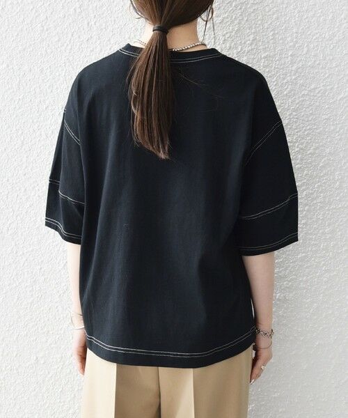 SHIPS / シップス Tシャツ | 《予約》SHIPS any:〈抗菌防臭/洗濯機可能〉USAコットン 配色 ステッチ ワイド TEE | 詳細25