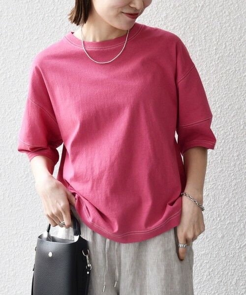 SHIPS / シップス Tシャツ | 《予約》SHIPS any:〈抗菌防臭/洗濯機可能〉USAコットン 配色 ステッチ ワイド TEE | 詳細29