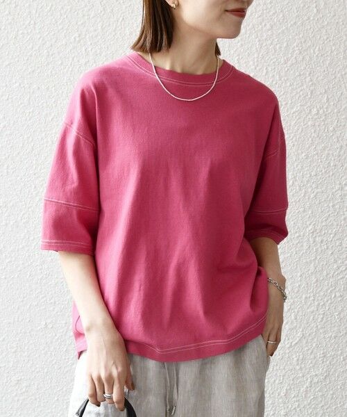 SHIPS / シップス Tシャツ | 《予約》SHIPS any:〈抗菌防臭/洗濯機可能〉USAコットン 配色 ステッチ ワイド TEE | 詳細30