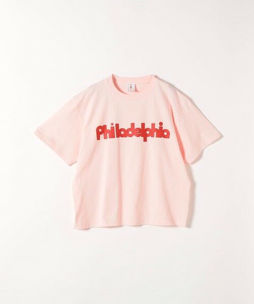 SHIPS / シップス Tシャツ | GOOD MOTIVE TEE:〈洗濯機可能〉プリント デザイン ロゴ Tシャツ（ピンク）