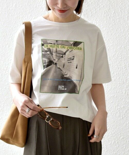 SHIPS / シップス Tシャツ | 《予約》【SHIPS any別注】La Hutte:〈洗濯機可能〉デザイン ロゴ プリント TEE 26SS（ホワイト系1）