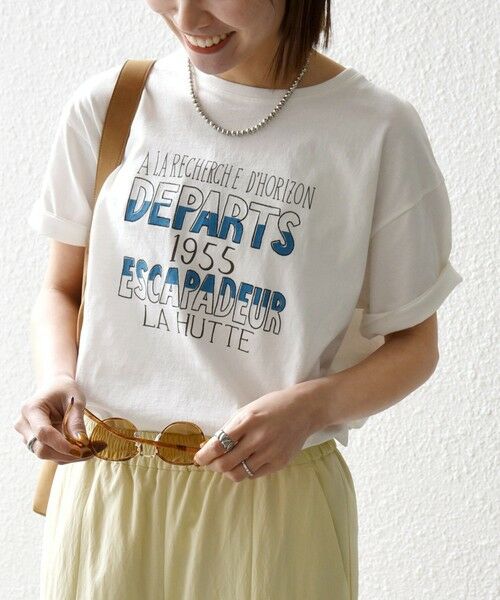 SHIPS / シップス Tシャツ | 《予約》【SHIPS any別注】La Hutte:〈洗濯機可能〉デザイン ロゴ プリント TEE 26SS（ホワイト系2）