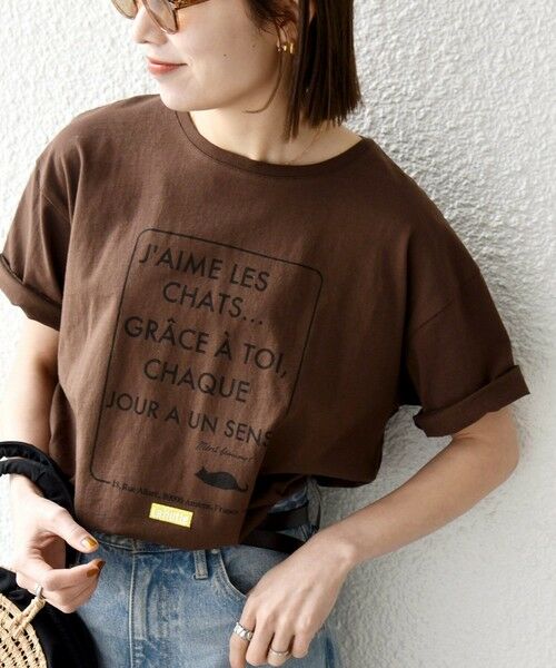 SHIPS / シップス Tシャツ | 《予約》【SHIPS any別注】La Hutte:〈洗濯機可能〉デザイン ロゴ プリント TEE 26SS（ブラウン）