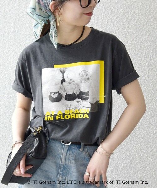 SHIPS / シップス Tシャツ | 《予約》【SHIPS any別注】GOOD ROCK SPEED:〈洗濯機可能〉LPC ロゴ プリント TEE（チャコールグレー）