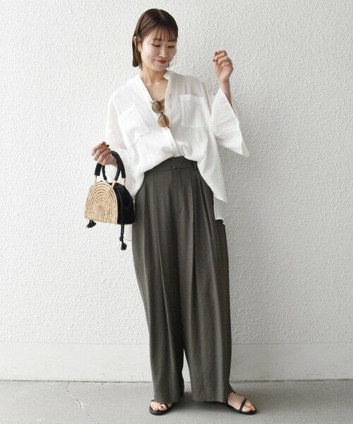 SHIPS / シップス その他パンツ | 《予約》SHIPS any:〈洗濯機可能〉リネンミックス 2タック テーパード パンツ | 詳細1