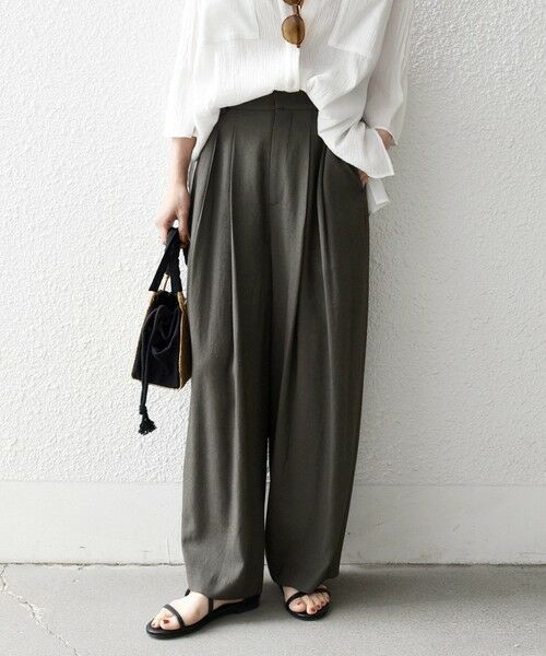 SHIPS / シップス その他パンツ | 《予約》SHIPS any:〈洗濯機可能〉リネンミックス 2タック テーパード パンツ | 詳細7