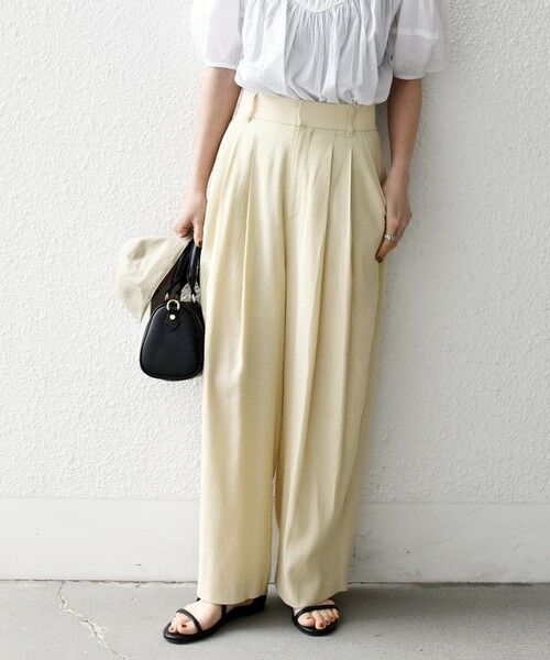 SHIPS / シップス その他パンツ | 《予約》SHIPS any:〈洗濯機可能〉リネンミックス 2タック テーパード パンツ（クリーム）