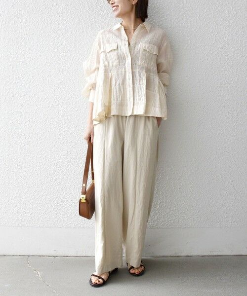 SHIPS / シップス その他パンツ | 《予約》SHIPS any:〈洗濯機可能〉ツイル センター シーム ワイド イージー パンツ | 詳細1