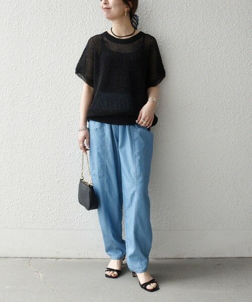 SHIPS / シップス その他パンツ | 《予約》SHIPS any:〈洗濯機可能〉シャンブレー デニム ポケット テーパード パンツ | 詳細1