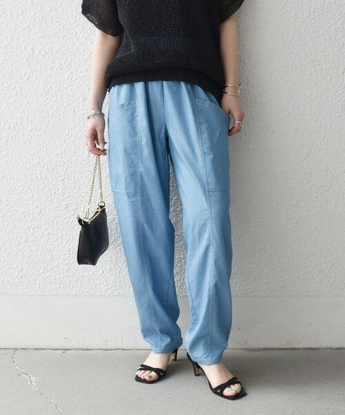 SHIPS / シップス その他パンツ | 《予約》SHIPS any:〈洗濯機可能〉シャンブレー デニム ポケット テーパード パンツ | 詳細3