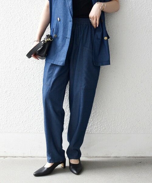 SHIPS / シップス その他パンツ | 《予約》SHIPS any:〈洗濯機可能〉シャンブレー デニム ポケット テーパード パンツ | 詳細10