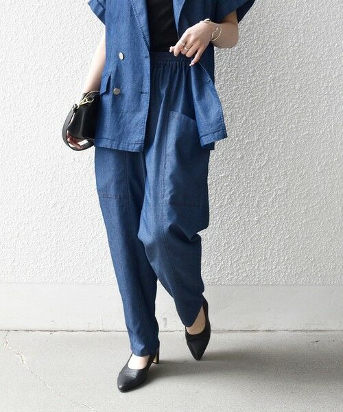 SHIPS / シップス その他パンツ | 《予約》SHIPS any:〈洗濯機可能〉シャンブレー デニム ポケット テーパード パンツ | 詳細14