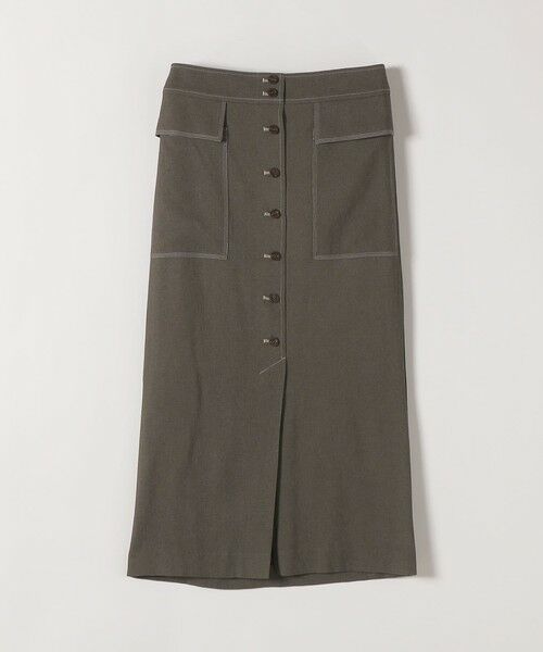 SHIPS / シップス ミニ・ひざ丈スカート | 《予約》SHIPS any:〈洗濯機可能〉リネンミックス ボタン デザイン タイト スカート | 詳細7