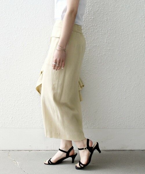 SHIPS / シップス ミニ・ひざ丈スカート | 《予約》SHIPS any:〈洗濯機可能〉リネンミックス ボタン デザイン タイト スカート | 詳細21