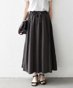 SHIPS / シップス ロング・マキシ丈スカート | 《予約》SHIPS any:〈洗濯機可能〉ツイル アウト シーム イージー ギャザー スカート