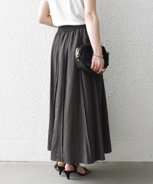SHIPS / シップス ロング・マキシ丈スカート | 《予約》SHIPS any:〈洗濯機可能〉ツイル アウト シーム イージー ギャザー スカート | 詳細6