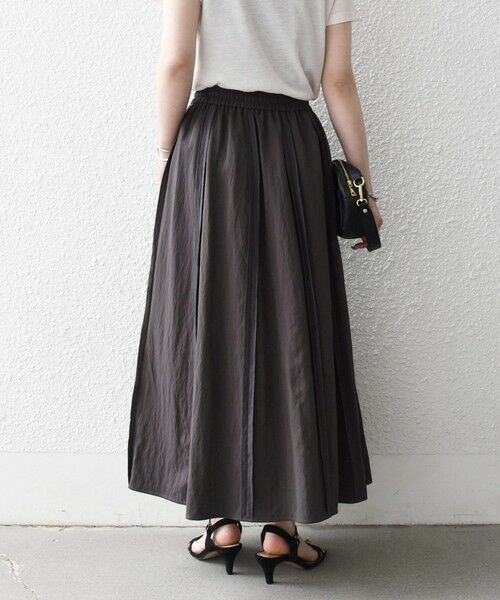 SHIPS / シップス ロング・マキシ丈スカート | 《予約》SHIPS any:〈洗濯機可能〉ツイル アウト シーム イージー ギャザー スカート | 詳細7