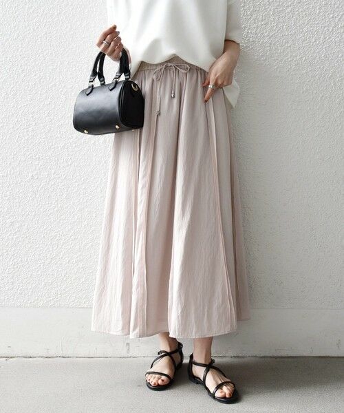 SHIPS / シップス ロング・マキシ丈スカート | 《予約》SHIPS any:〈洗濯機可能〉ツイル アウト シーム イージー ギャザー スカート | 詳細11