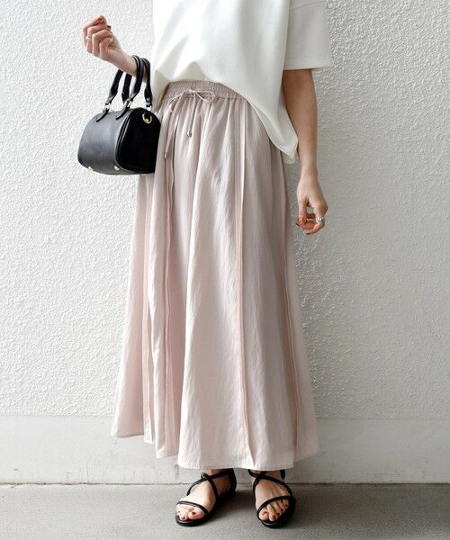 SHIPS / シップス ロング・マキシ丈スカート | 《予約》SHIPS any:〈洗濯機可能〉ツイル アウト シーム イージー ギャザー スカート | 詳細12