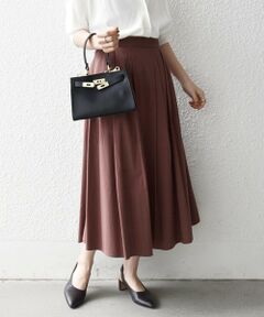 SHIPS / シップス ロング・マキシ丈スカート | 《予約》SHIPS any:〈洗濯機可能〉コットンミックス タイプライター フレア タック スカート