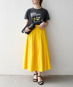 SHIPS / シップス ロング・マキシ丈スカート | 《予約》SHIPS any:〈洗濯機可能〉コットンミックス タイプライター フレア タック スカート