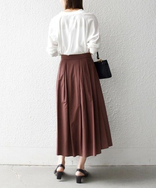 SHIPS / シップス ロング・マキシ丈スカート | 《予約》SHIPS any:〈洗濯機可能〉コットンミックス タイプライター フレア タック スカート | 詳細2