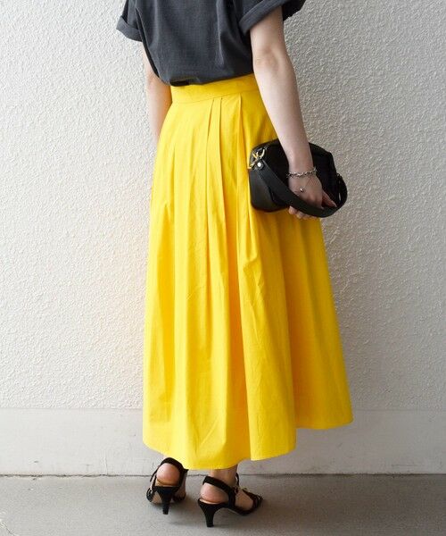 SHIPS / シップス ロング・マキシ丈スカート | 《予約》SHIPS any:〈洗濯機可能〉コットンミックス タイプライター フレア タック スカート | 詳細21