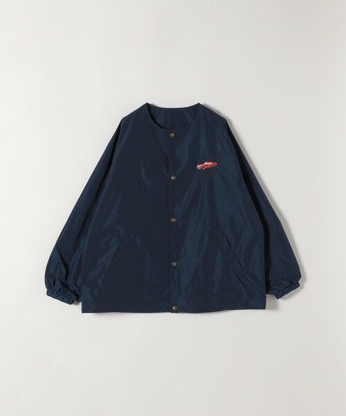 SHIPS / シップス ノーカラージャケット | PARROTT CANVAS:〈洗濯機可能〉ノーカラー ジャケット（ネイビー）