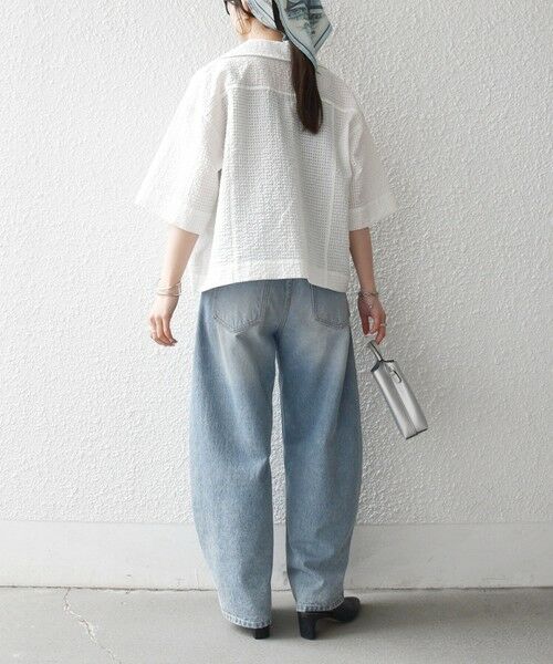 SHIPS / シップス シャツ・ブラウス | 《予約》SHIPS any:〈手洗い可能〉サッカー リボン 開襟シャツ 羽織り | 詳細2