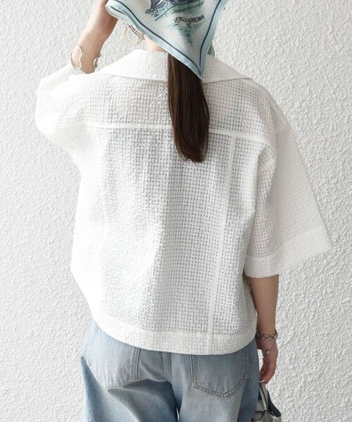 SHIPS / シップス シャツ・ブラウス | 《予約》SHIPS any:〈手洗い可能〉サッカー リボン 開襟シャツ 羽織り | 詳細6