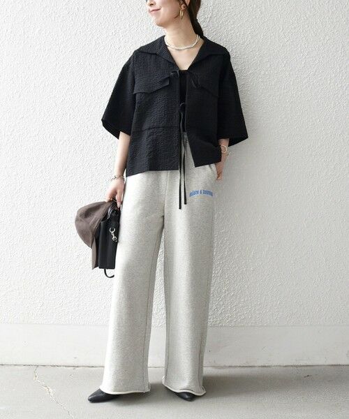 SHIPS / シップス シャツ・ブラウス | 《予約》SHIPS any:〈手洗い可能〉サッカー リボン 開襟シャツ 羽織り | 詳細12