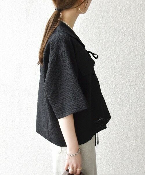 SHIPS / シップス シャツ・ブラウス | 《予約》SHIPS any:〈手洗い可能〉サッカー リボン 開襟シャツ 羽織り | 詳細15