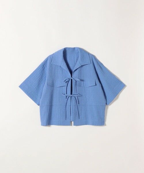 SHIPS / シップス シャツ・ブラウス | 《予約》SHIPS any:〈手洗い可能〉サッカー リボン 開襟シャツ 羽織り | 詳細29