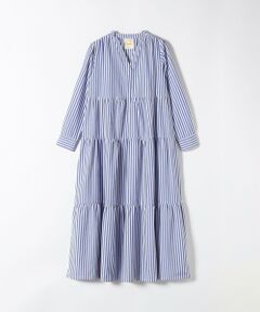 SHIPS / シップス ロング・マキシ丈ワンピース | The Bagmati:〈手洗い可能〉ギャザー ストライプ ワンピース