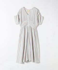 SHIPS / シップス ロング・マキシ丈ワンピース | The Bagmati:〈手洗い可能〉ウエスト ギャザー マルチ ストライプ ワンピース